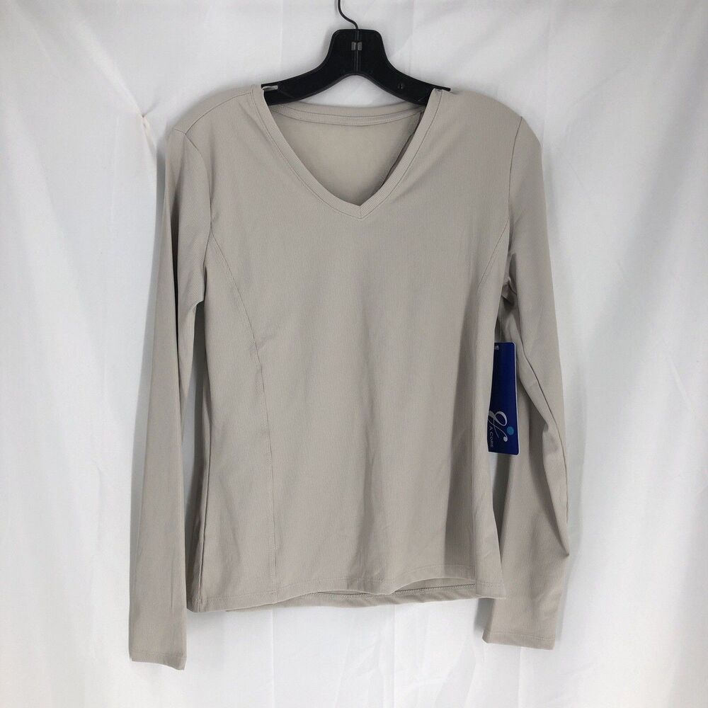 New U a core Top Ladies  Atheletic  Tan Color Shirt Long Sleeve Size Small